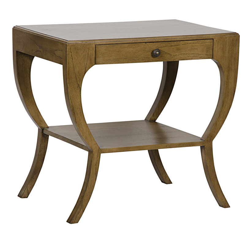 Maude Rustic Elegance Saddle Brown Nightstand with Storage