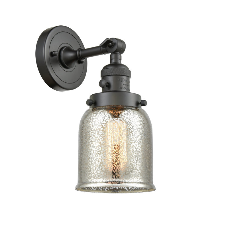 Bell - 1 Light 5" Sconce, Oil Rubbed Bronze, Silver Mercury, 3.5 Watt Vintage LED Bulb