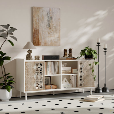Armoire en bois massif de style Mid-Century avec porte coulissante Sicotas