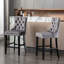 Upholstered Counter Stool with Solid Wood Frame-1292219059