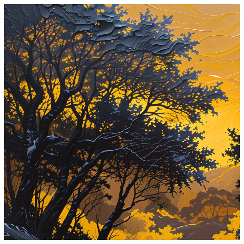 Couvertures jaunes au coucher du soleil, 50in W x 60in H