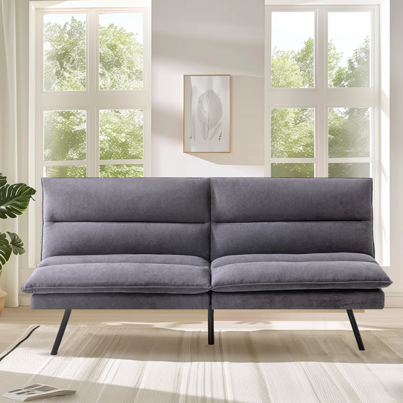 Canapé-lit futon Allantra, Noir clair