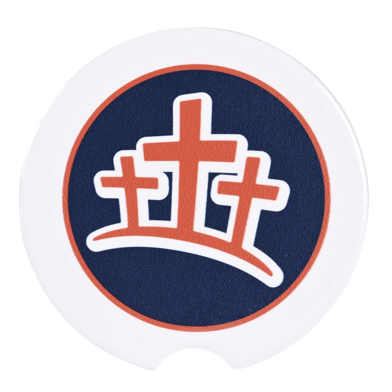 Car Coasters Orange Crosses 2 Pk