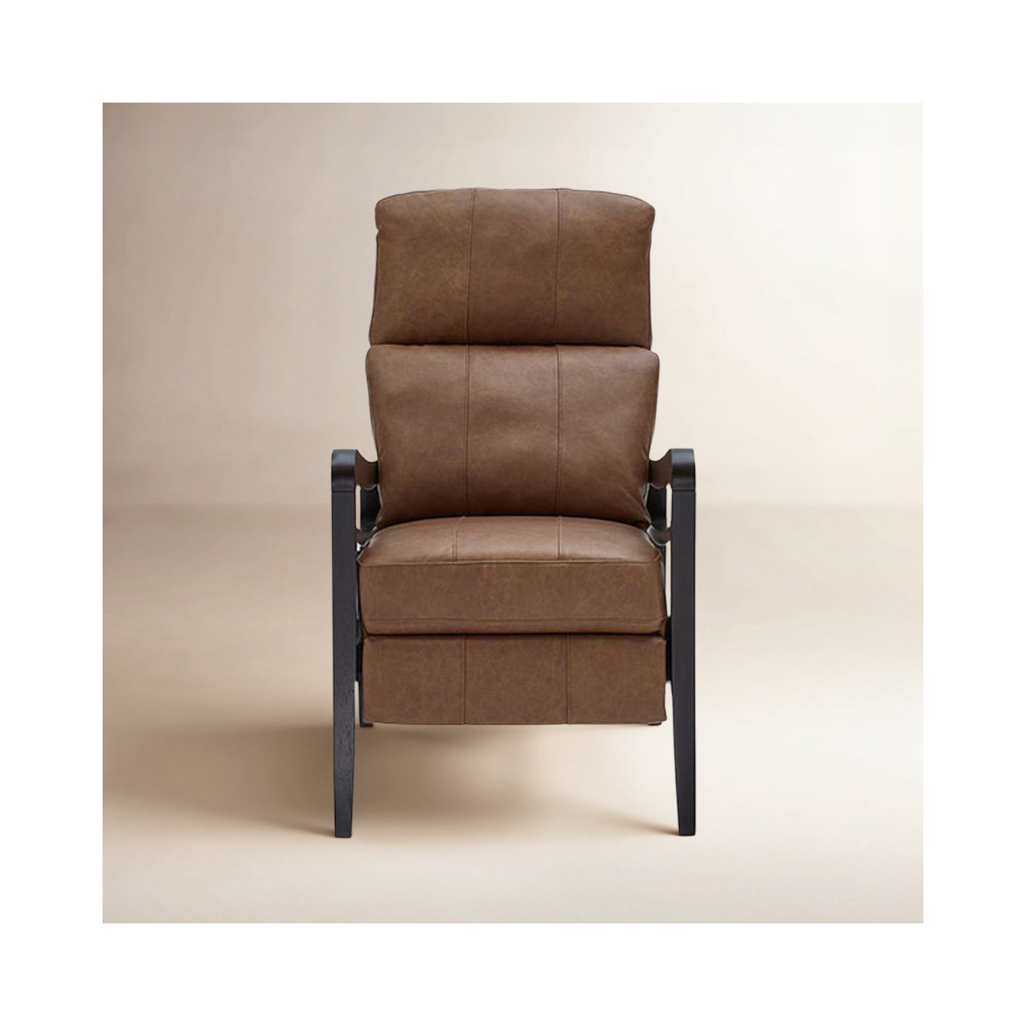 Gracelyn 3 Way Manual Leather Recliner, Mink Full Grain Leather, Manual, Espresso