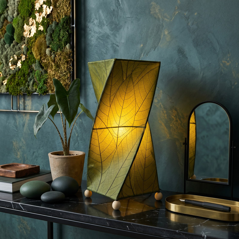 Lampe de table noire 18 po Quintan, Vert