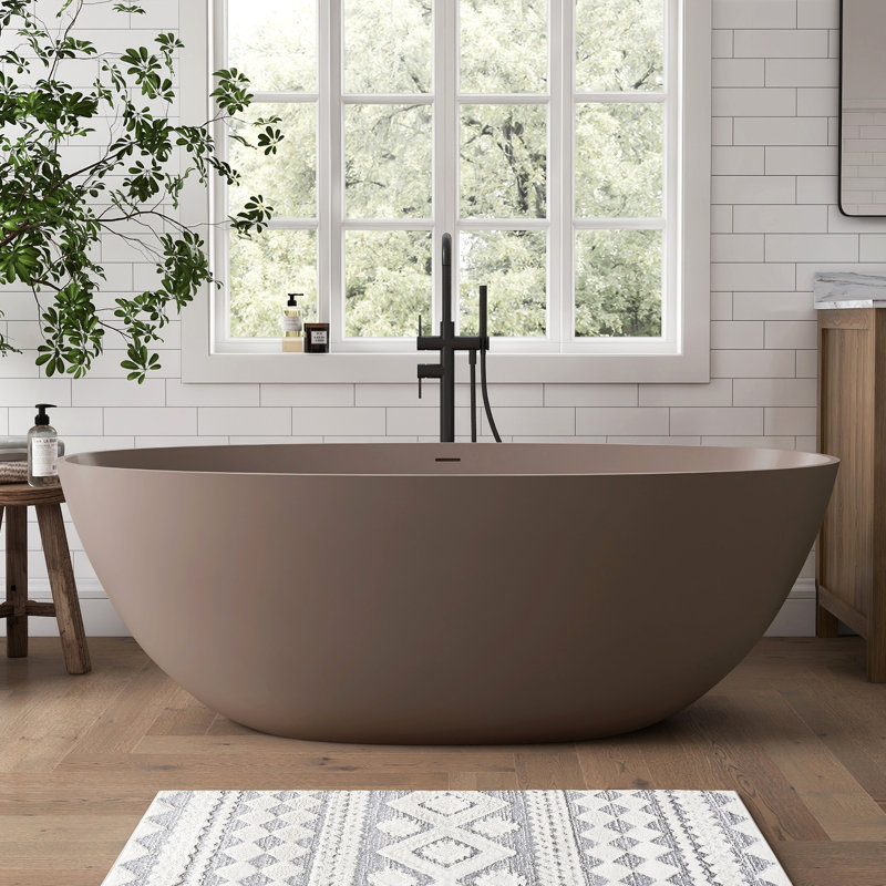 Baignoire de trempage autoportante 65 po, Gris, café