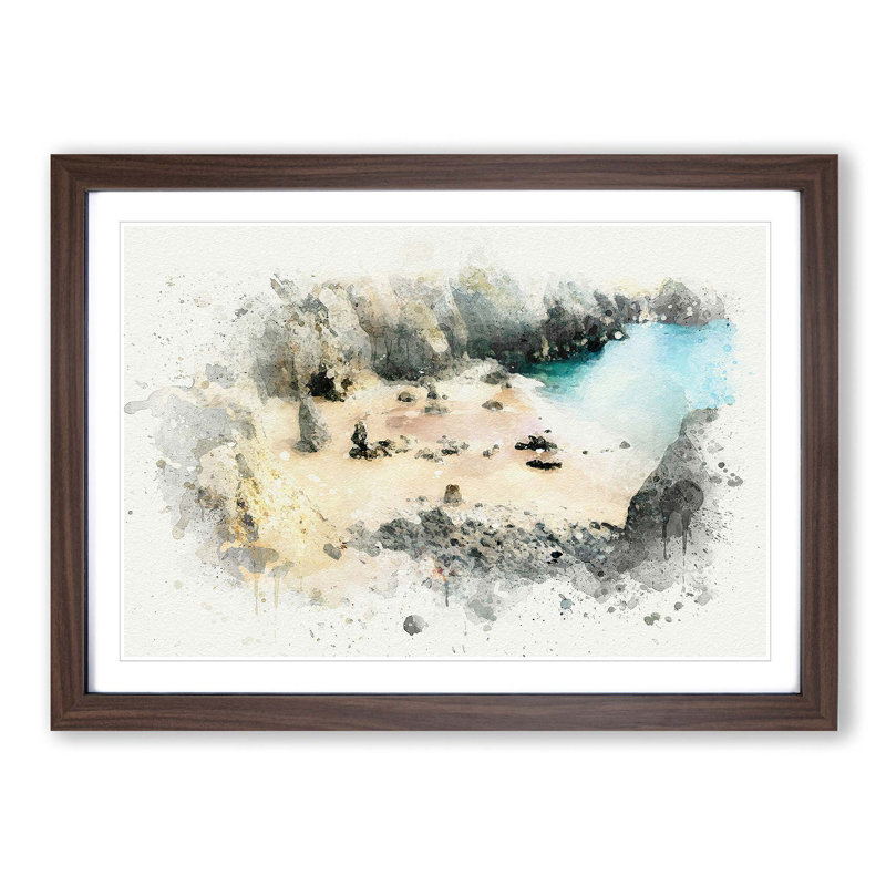 Flimstone Bay in Wales in Abstract - Picture Frame Graphic Art Print, 62cm H x 87cm W x 2cm D, Walnut Framed