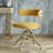 Milahni Faux Fur Gold Metal Frame Vanity Chair Swivel Task Chair-1517674667
