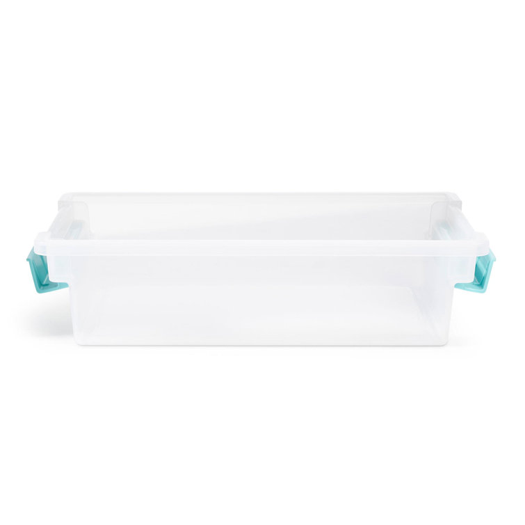  Sterilite Medium Clip Box, Stackable Small Storage Bin with  Latching Lid, Plastic Container to Organize Office, Crafts, Clear Base and  Lid, 8-Pack