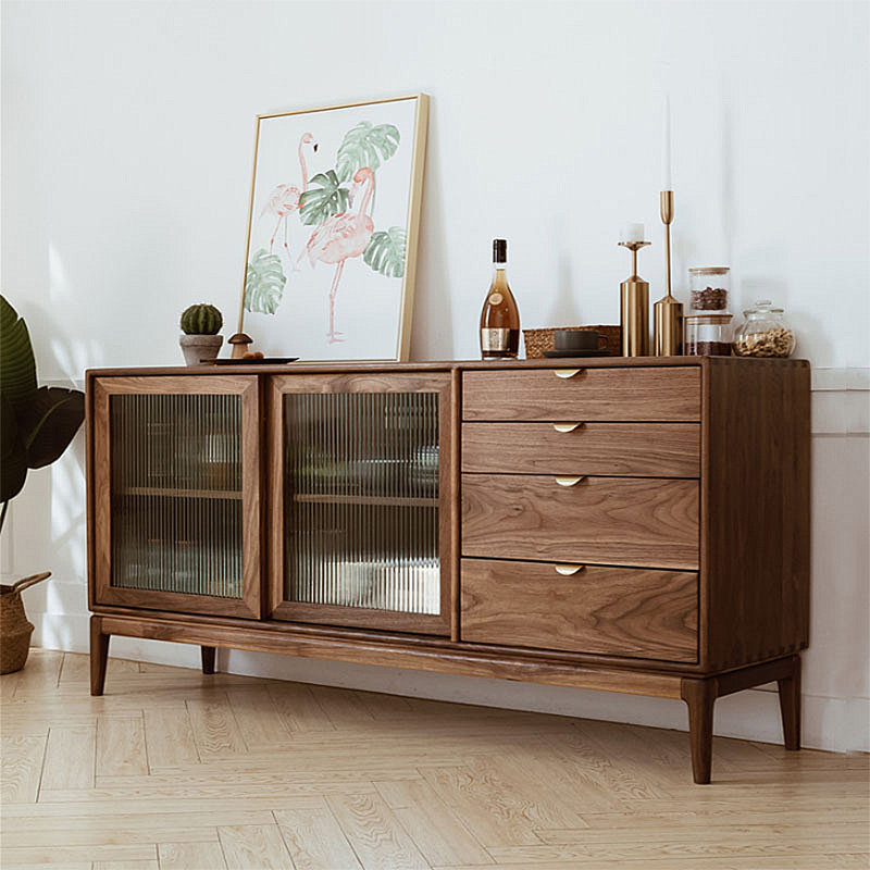 Armoire de rangement et buffet moderne et minimaliste, H 35,43 po x l 62,99 po x P 17,72 po, Brun