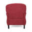 Red Armchair With Medium Piping, Polished Turned Legs, Curvy Retro Arms And Fabric Upholstery, 33.77 In. Height X 29.31 Width 27.71 Depth Modern Legs Retro-Style Curved Arms,
