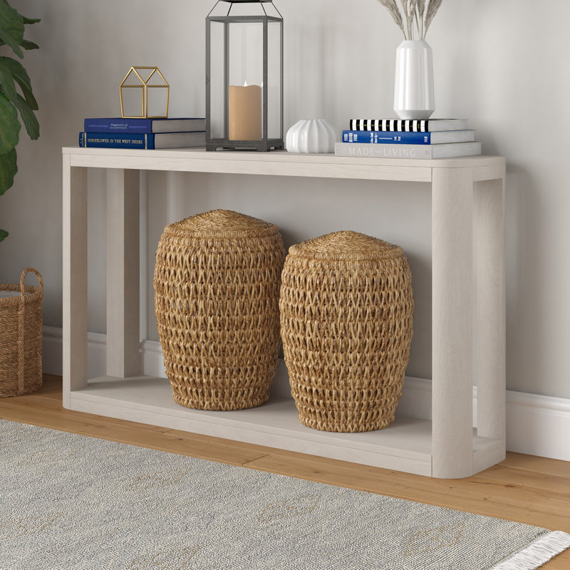 52" Wide Rectangular Console Table, Alder White