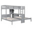 Lits multifonctionnels en bois gris avec bureau et rangement intégrés