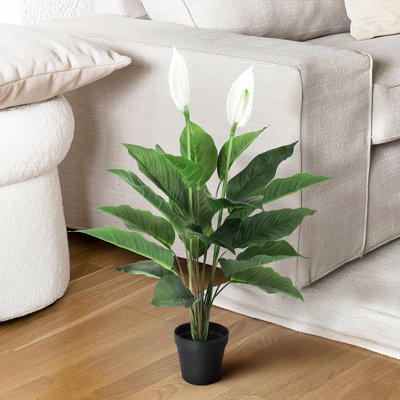 Lys de paix artificiel en pot