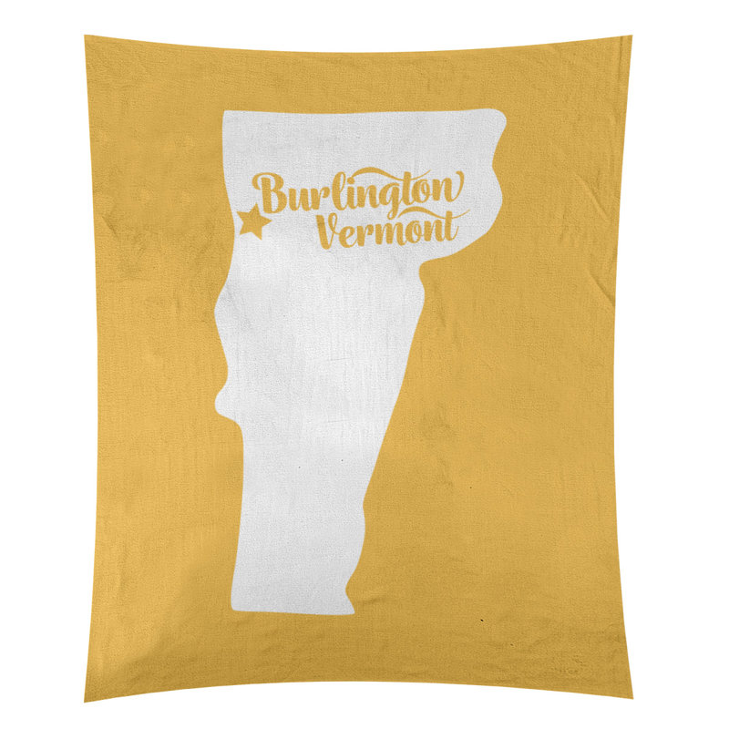 Tapisserie murale Burlington Vermont, H 27,5 po x l 37,5 po, Jaune