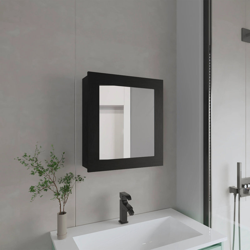 Pharmacie avec miroir inclus, 20.5 "H x18.6"W x 5.7"D, Wenge