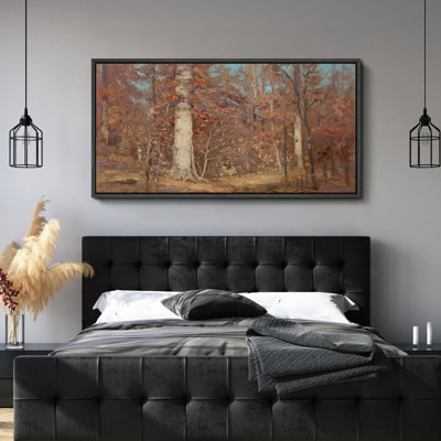 «Rustic Forest Landscape With Autumn Birch Trees», impression murale sur toile encadrée