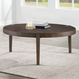48" Round Wood and Iron Coffee Table
