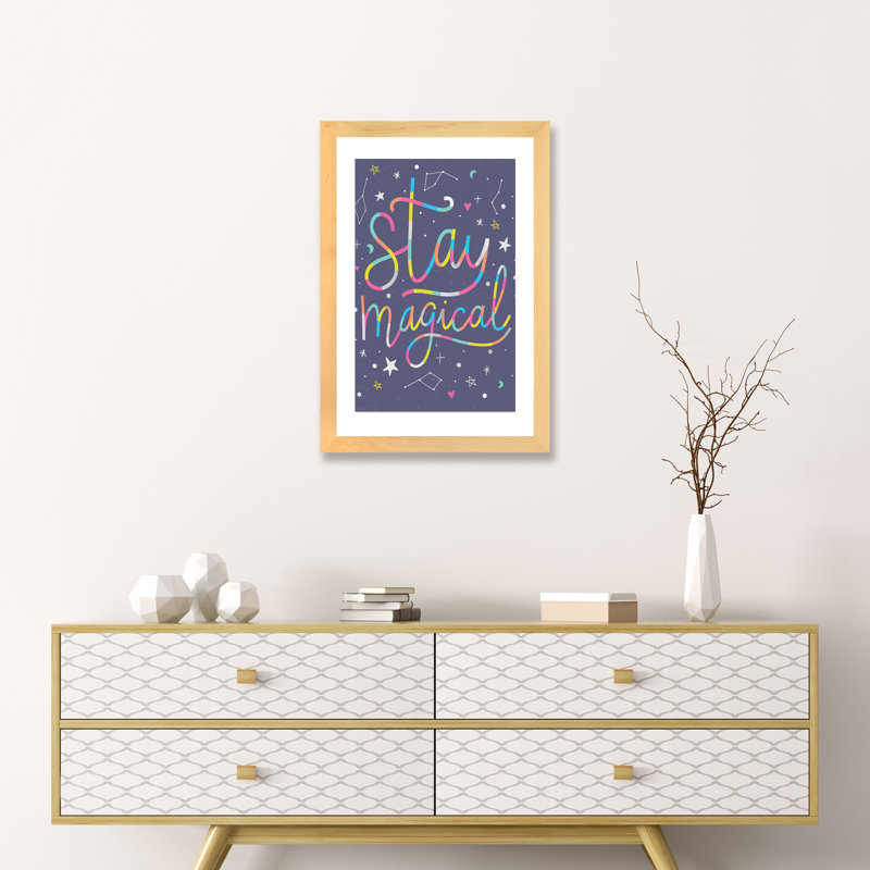 «Make Magic II» par Caroline Alfreds - impression d'art graphique, H 24 po x l 16 po x P 1 po, Toile avec cadre en bois beige