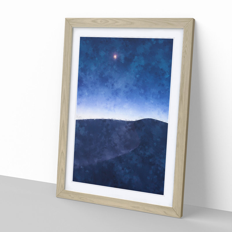 Sand Dunes at Night - Picture Frame Graphic Art, 48cm H x 36cm W x 2cm D, Oak Framed