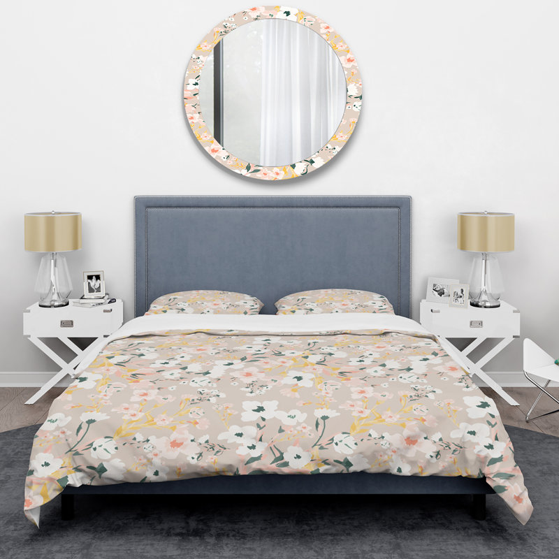 Ensemble de housse de couette en microfibre ivoire / orange 3 pièces