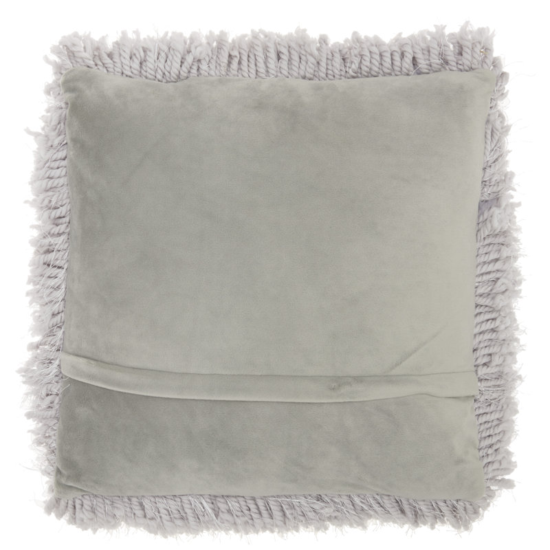 Housse de coussin carré et insert, 18" x 18", Gris pâle, Carré
