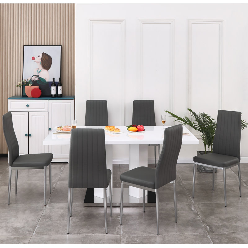 Brittlynn 6 - Person Dining Set, Grey