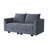 61" Square Arm Modular Loveseat with Storage Space-1223552347