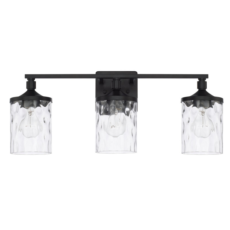 Éclairage pour meuble-lavabo à 3 lumières Baldwin, Noir mat, Trois lumières