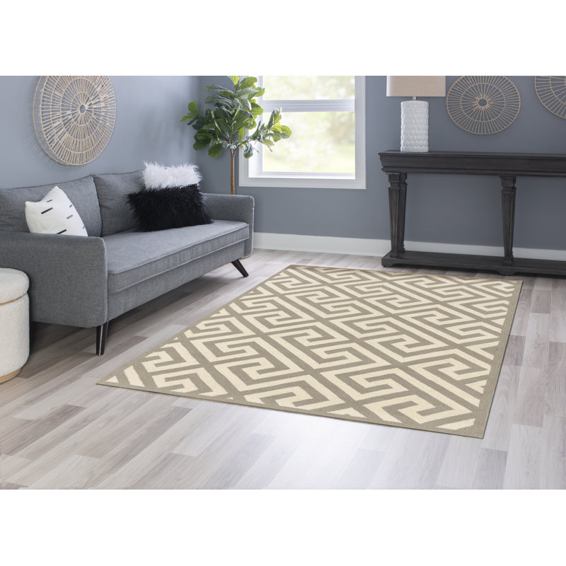 Wool Geometric Indoor Rug, Rectangle 1'10" x 2'10"