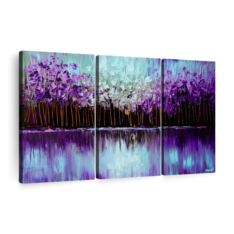 «Purple Reflection I» sur toile, H 28 po x l 45 po