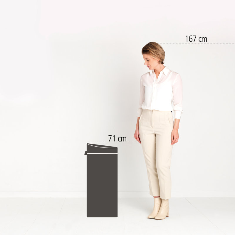 Brabantia 30 Litre Touch Bin, Mineral Moonlight Black
