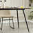 51.2" Modern Rectangular Dining Table With Wood Finish Top And Black Metal Legs-2082381106