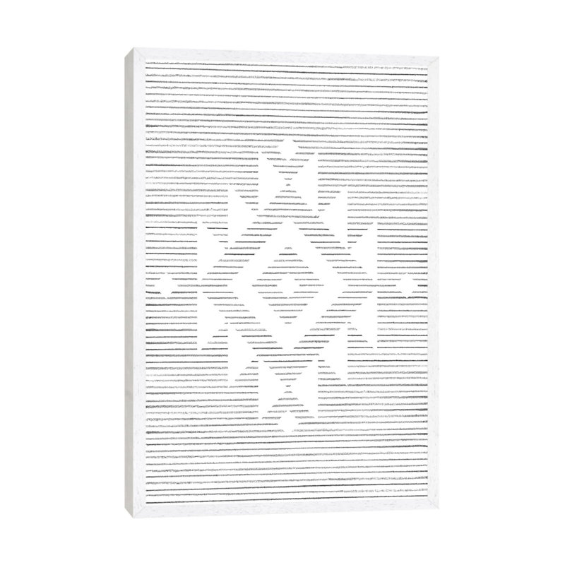 Folk Line Art I by Whales Way - Print on Canvas, 66.04cm H x 45.72cm W x 3.81cm D, White Framed
