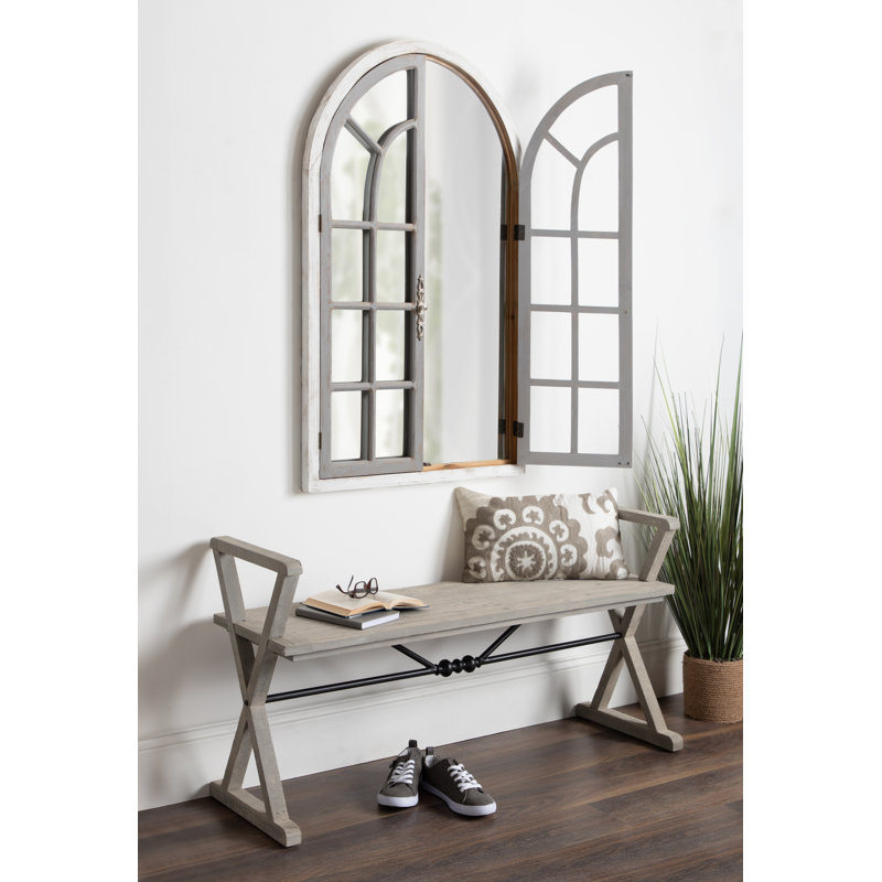 Mcclanahan Arch Mirror, White/Grey