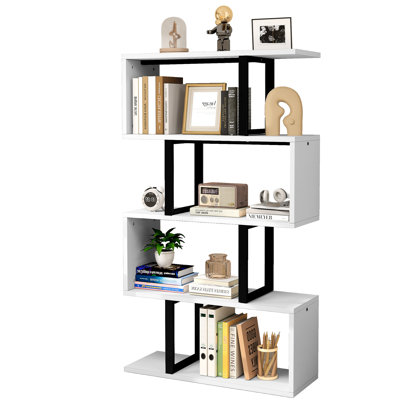 Chaneyra 56" H x 31.5" W Steel Geometric Bookcase