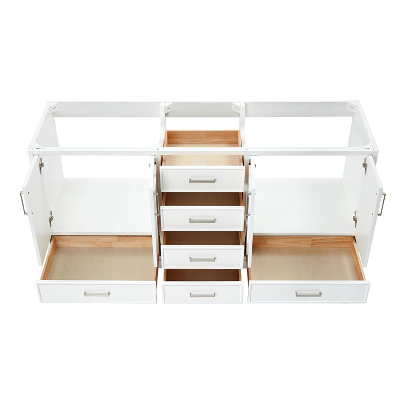 Peightyn 72.75'' Double Bathroom Vanity Base Only, White