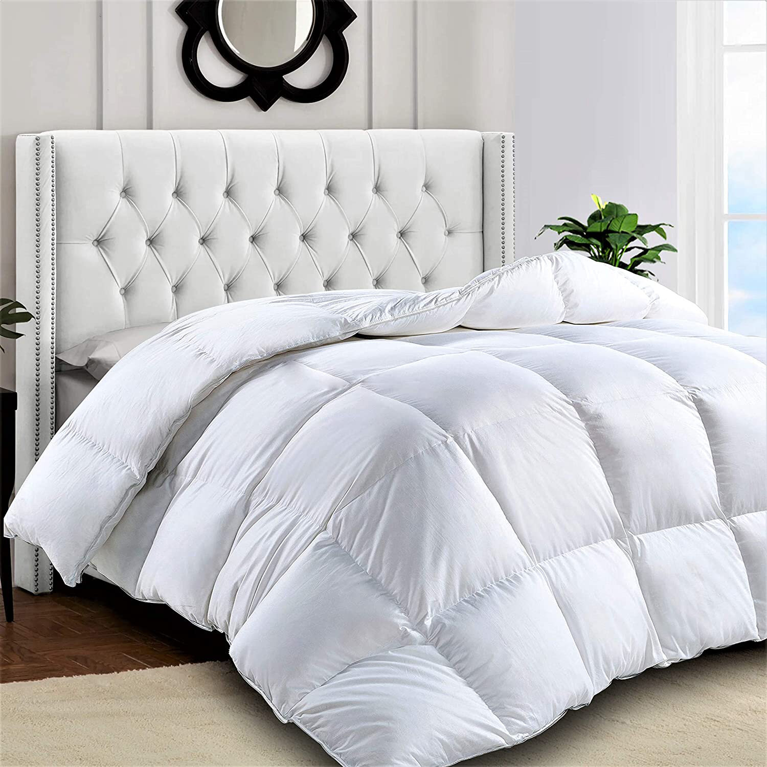  Canadian Down & Feather Co. - All Season White Goose Feather  Duvet Comforter Twin Size - 233 TC Shell 100% Cotton - Oeko TEX Certified :  Home & Kitchen