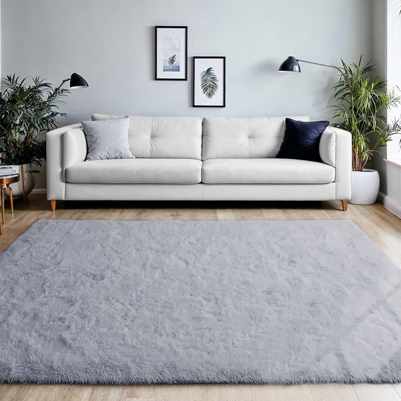 Super Soft Shaggy Area Rug, Dark Grey, Rectangle 120 x 170cm