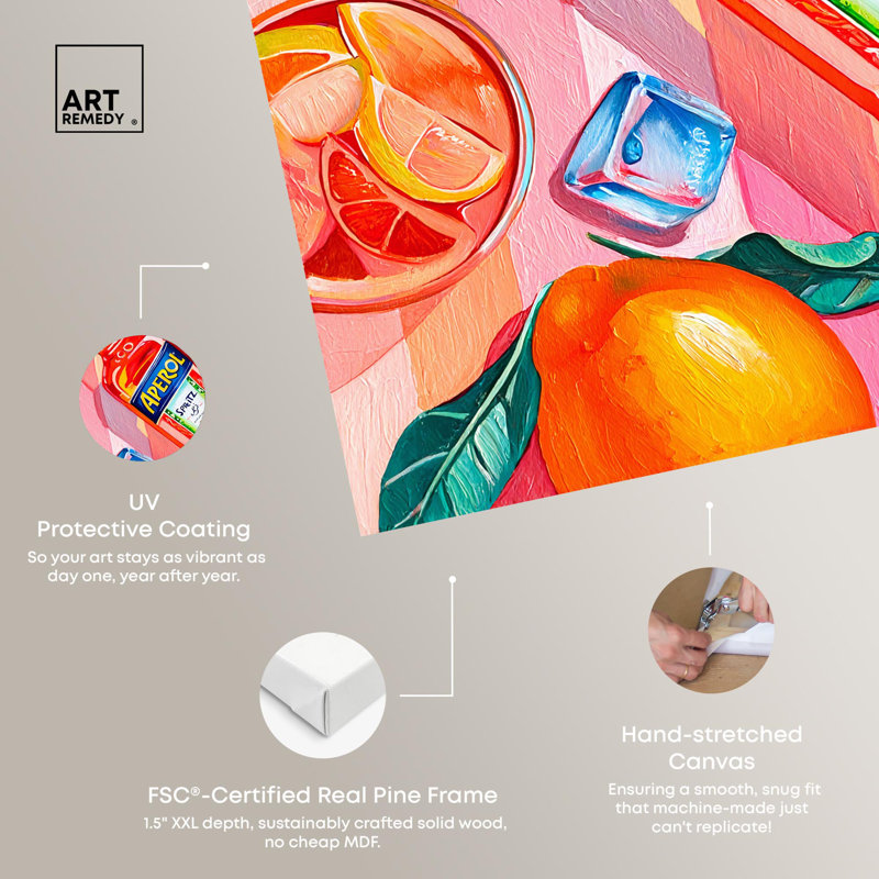 «Zest and Zeal», reproduction d'art sur toile par Art Remedy, H 24 po x l 20 po, Toile tendue avec châssis