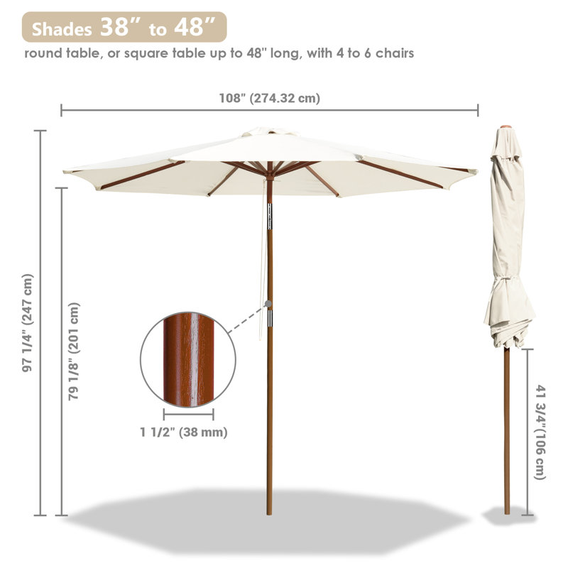 Parasol de marché 9 pi Coleford, Blanc