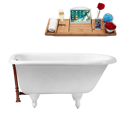 48" Streamline Clawfoot Soaking Cast Iron Bathtub