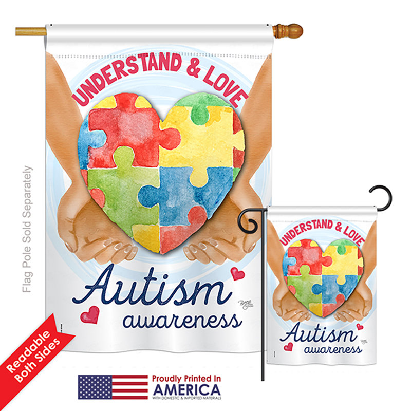 Double Sided 28 in. H x 18.5 in. W Polyester Flag set