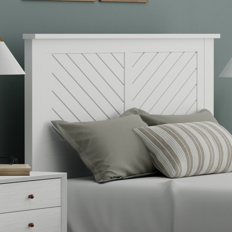 Chalco Solid Wood Headboard With Chamfer, Full, White