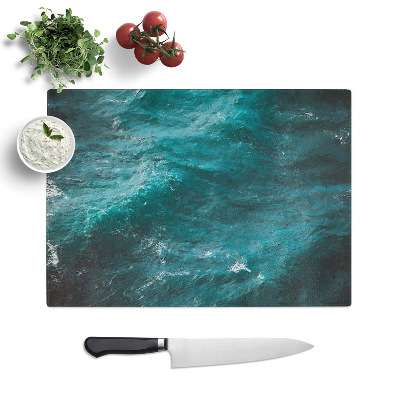 Glass Mood of The Waves Chopping Board, 28.5 cm W x 20 cm L