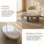 Table basse moderne 46 po x 29 po x 12 po - Gris ultrabrillant, sculpturale et fonctionnelle-1303676495