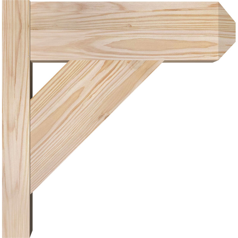 Artisan traditionnel en bois rustique, Sapin Douglas de 5 1/2 po (lisse), P 14 po x H 14 po