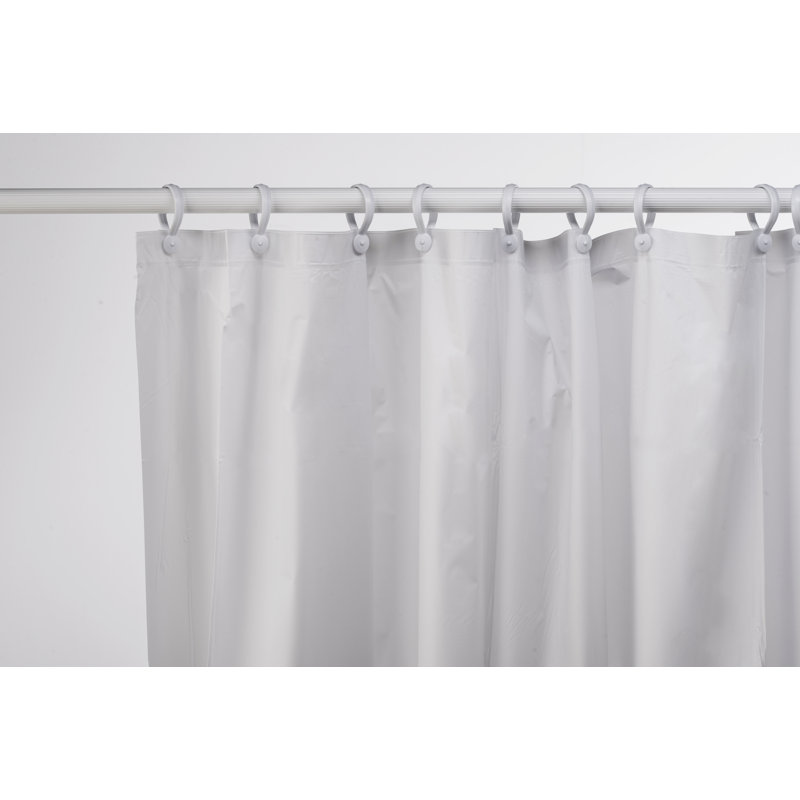Croydex Waterproof Shower Curtain Plain White Machine Washable PEVA