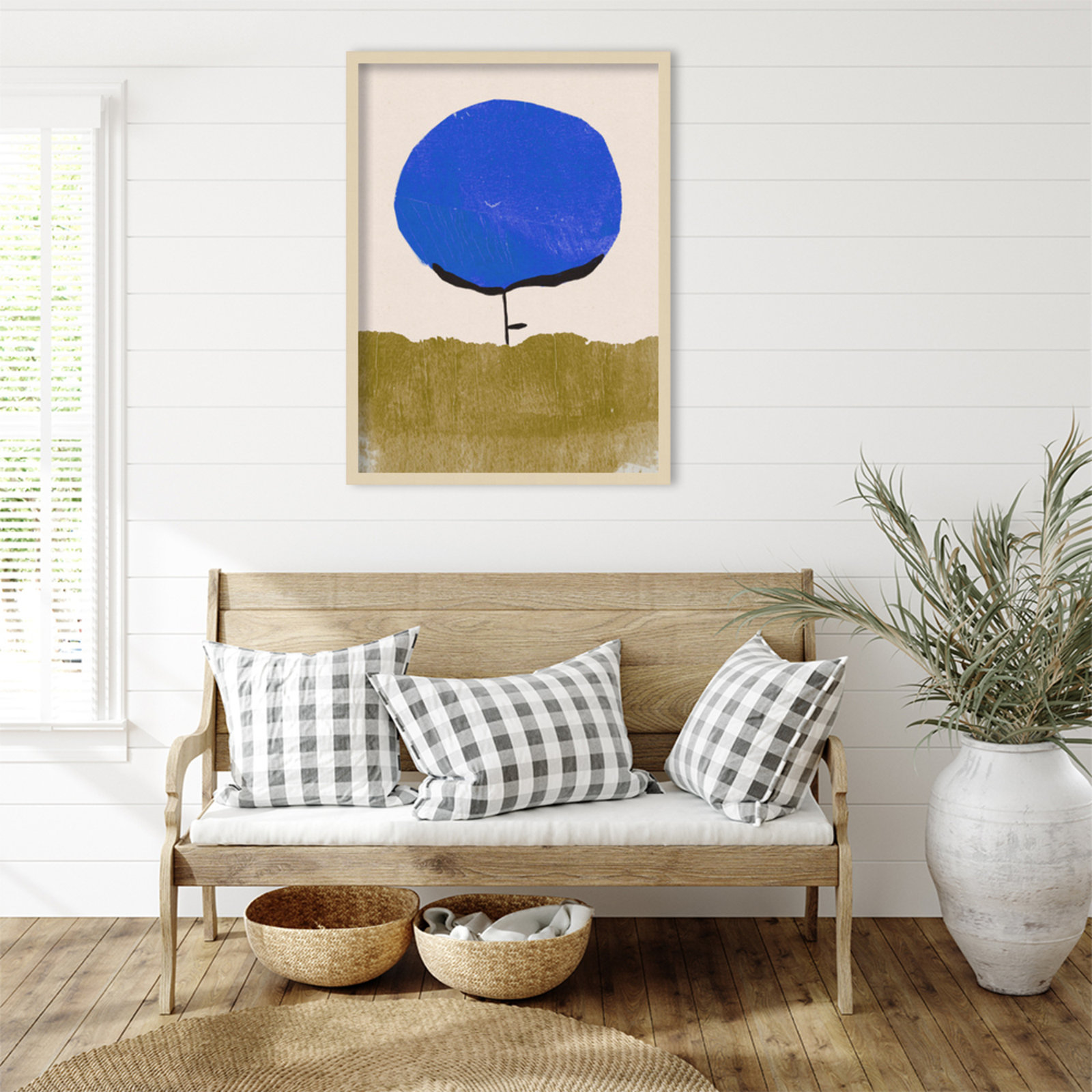 Blue Flower Print by Alisa Galitsyna, 33" H x 25" W, Brown