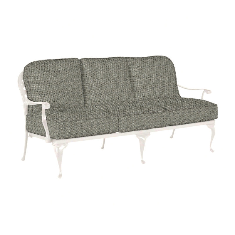 Provance 78.5" Wide Outdoor Patio Sofa with Cushions, Welt, Linen Navy, Ancient Earth